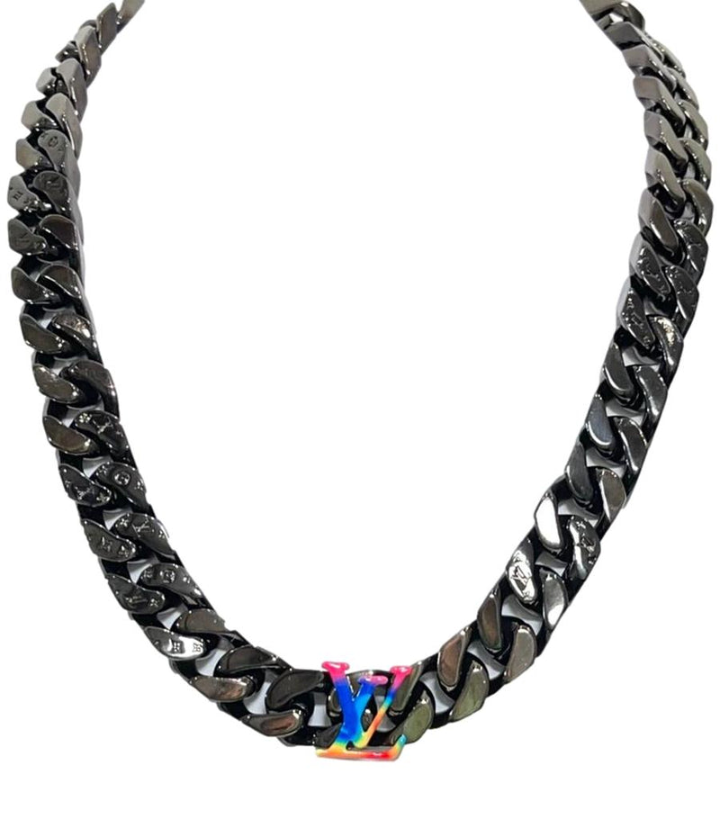Louis Vuitton Diamond Virgil Abloh Blade 18KT Necklace (LWECO