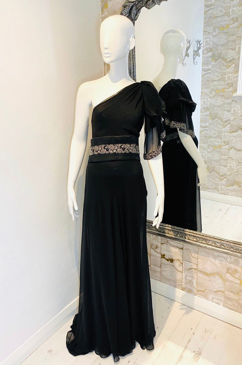 Marchesa Silk & Crystal Gown. Size 8US