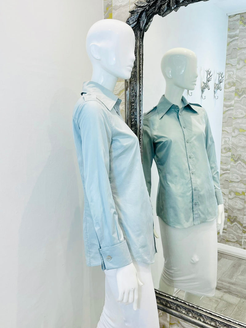 Gucci Cotton Shirt With Epaulettes. Size 38IT