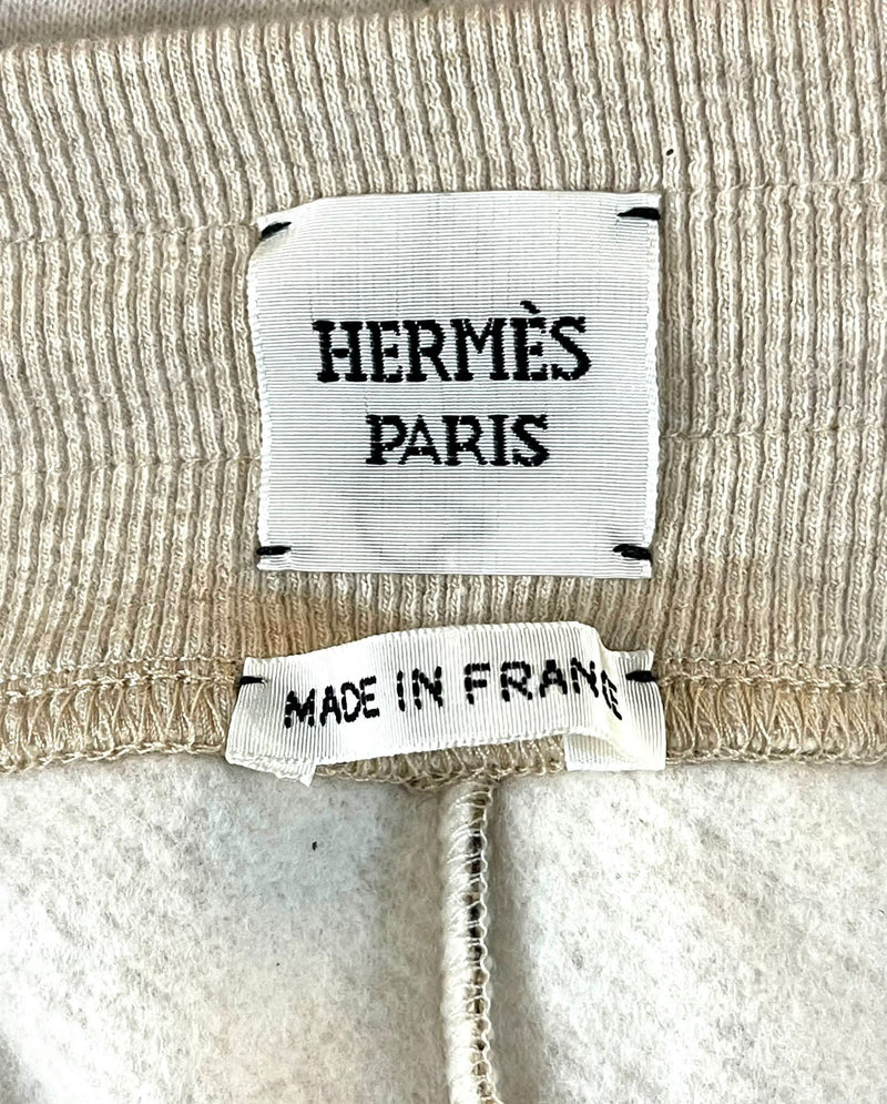 Hermes Bride De Cour Cotton & Camel Hair Sweater & Joggers. Size 42FR