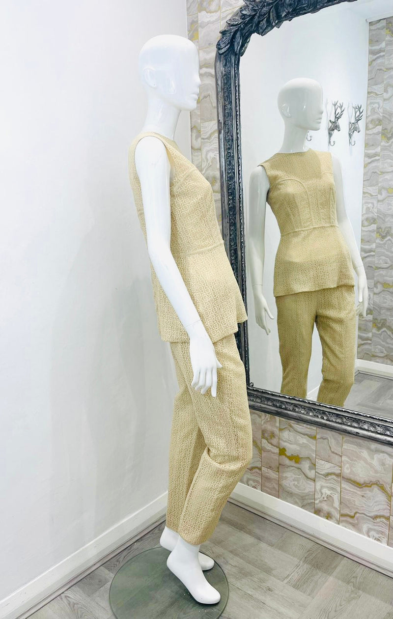 Alexander McQueen Cotton Top & Matching Trousers. Size 44IT