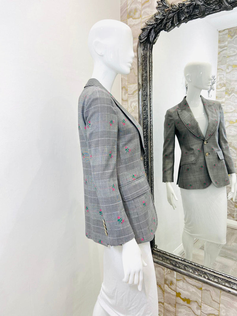 Gucci Wool Floral Embroidered Jacket. Size 40IT