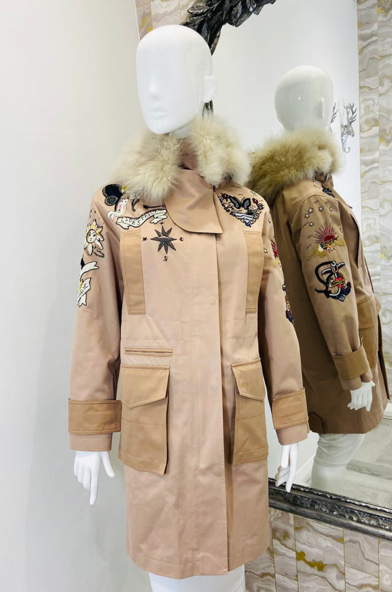 Valentino Beaded Parka Coat. Size 38IT