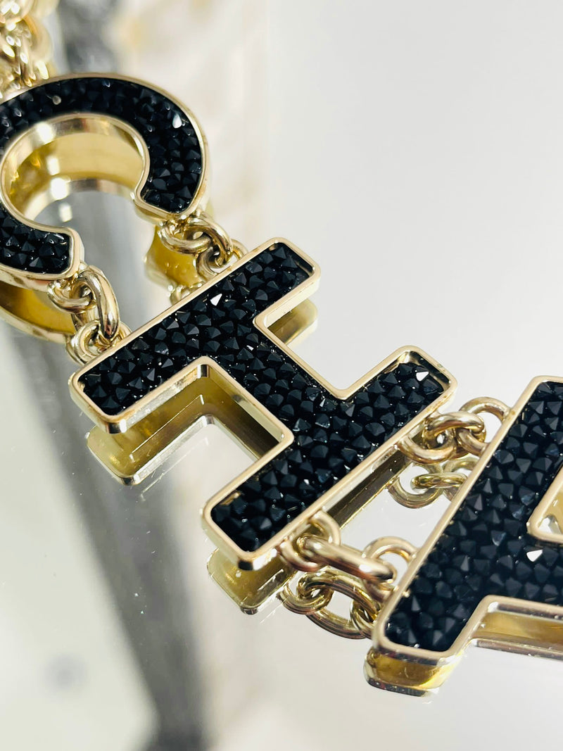 Chanel Strauss/Crystal Logo Choker Necklace
