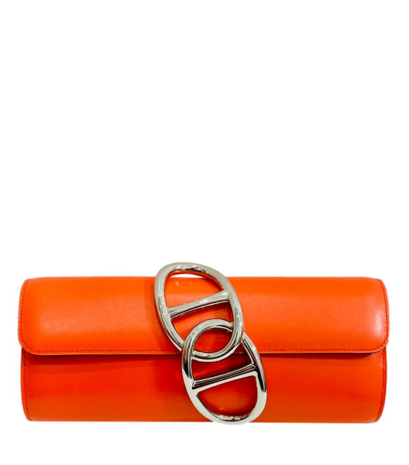 Hermes Egee Leather Clutch Bag