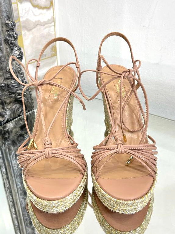 Aquazurra Leather Wedges. Size 37.5