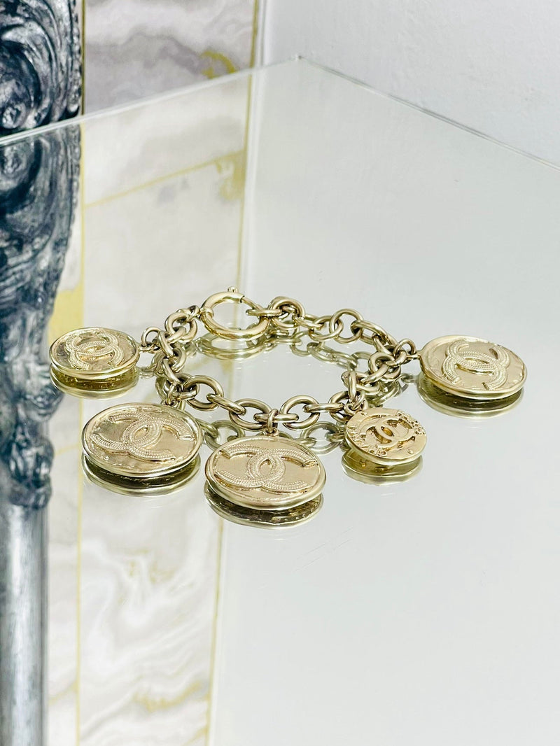 Chanel 'CC' Logo Coin Charm Bracelet