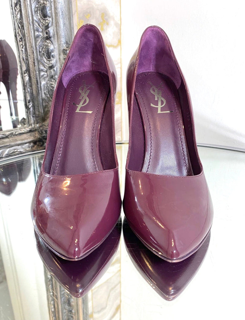 YSL Patent Leather& Suede Bobble Heels. Size 38