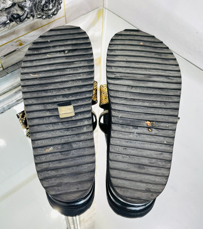 Alexander McQueen Snakeskin Slides. Size 38