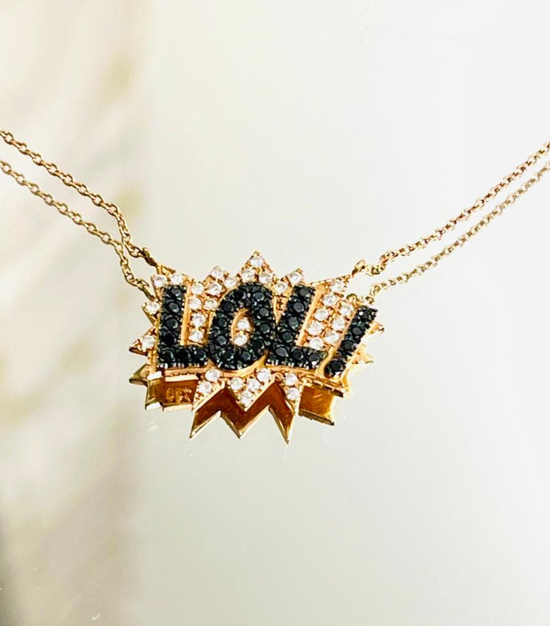 DK Diane Kordas Pop Art 18k Gold & Diamond Necklace