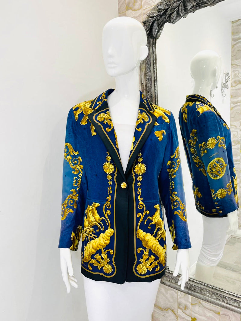 Hermes Silk Cosmos Printed Jacket. Size 38FR