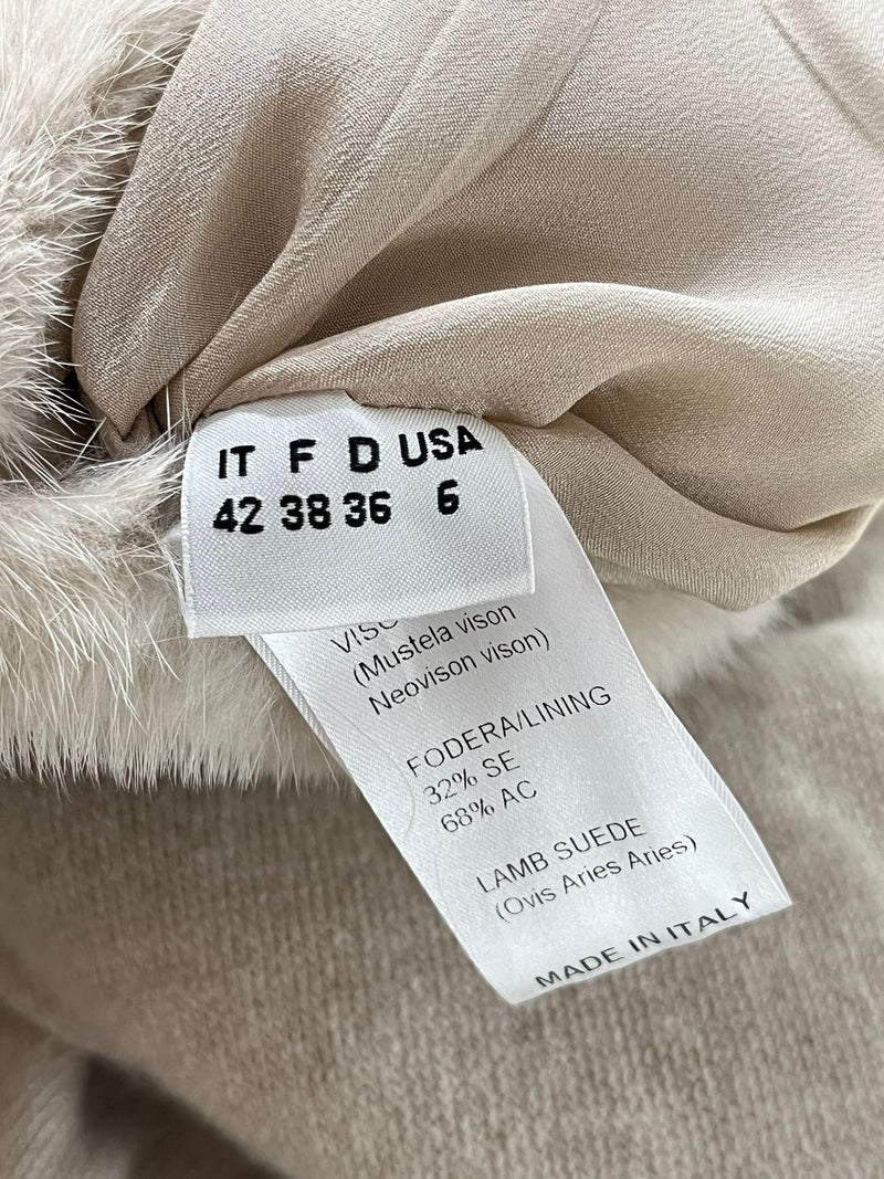 Divine Cashmere Mink Fur Hooded Gilet. Size 38FR