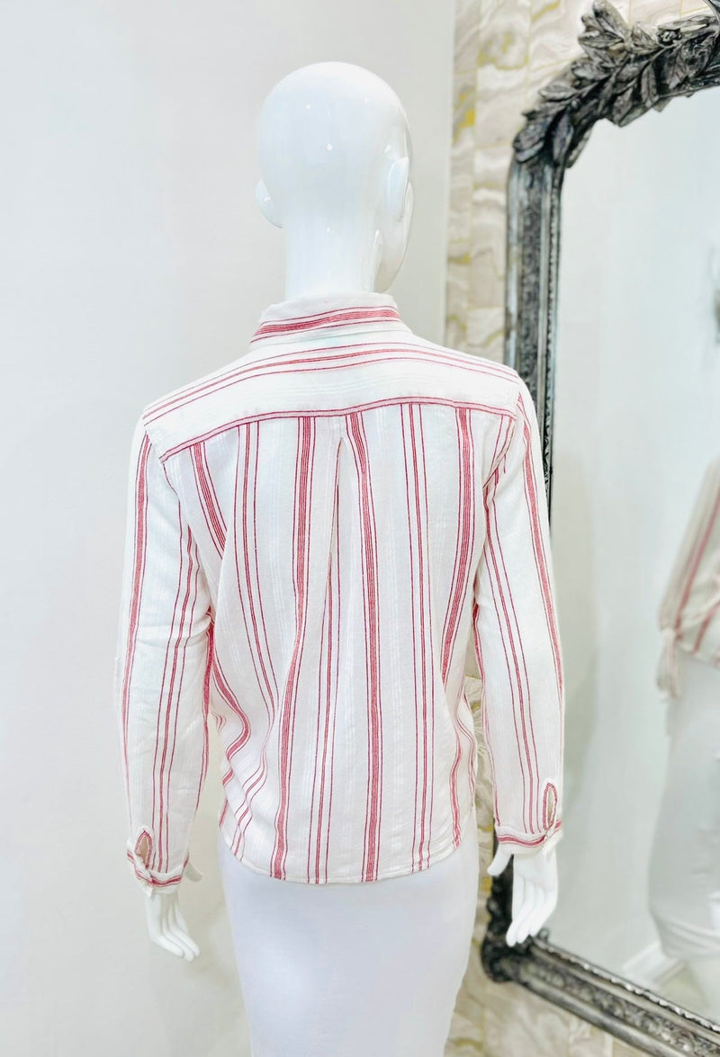 Melissa Odabash Striped Cotton Shirt. Size M