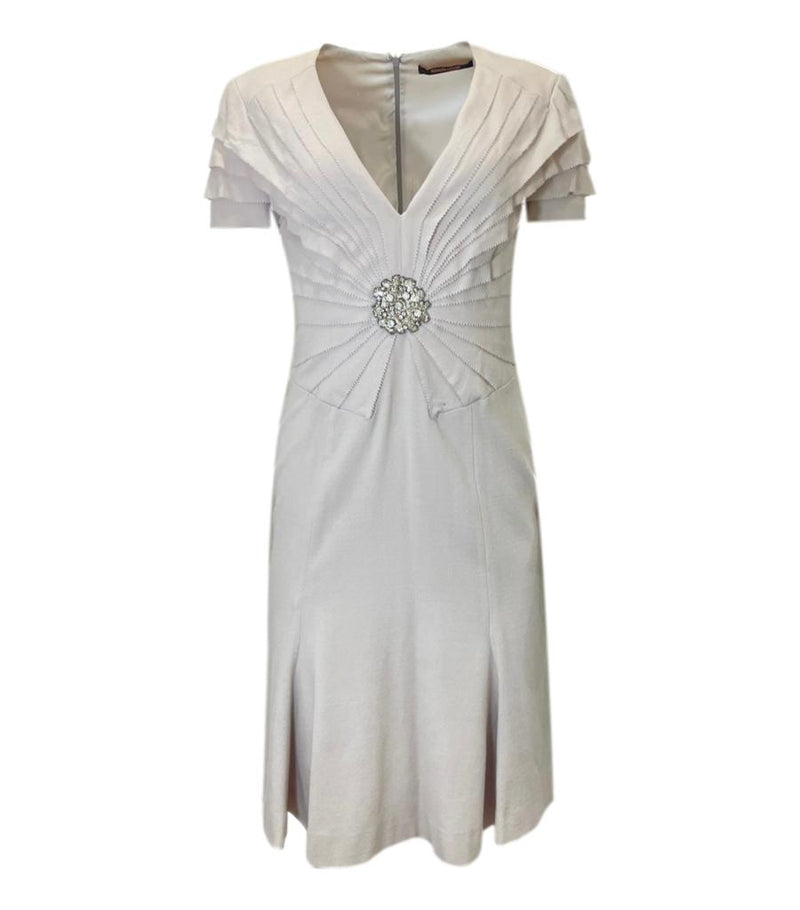 Roberto Cavalli Virgin Wool & Crystal Dress. Size 38IT