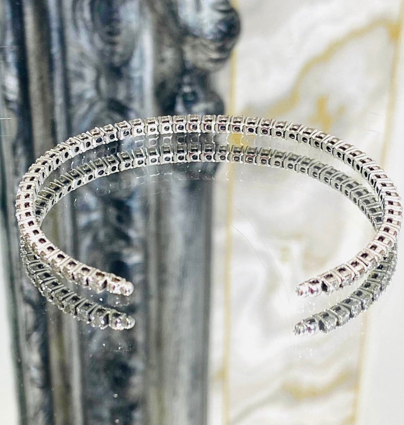 Platinum Diamond Flexible Tennis Bangle