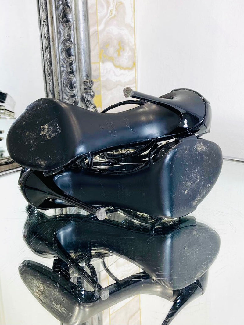 Giuseppe Zanotti Crystals Patent Leather Heels.  Size 38