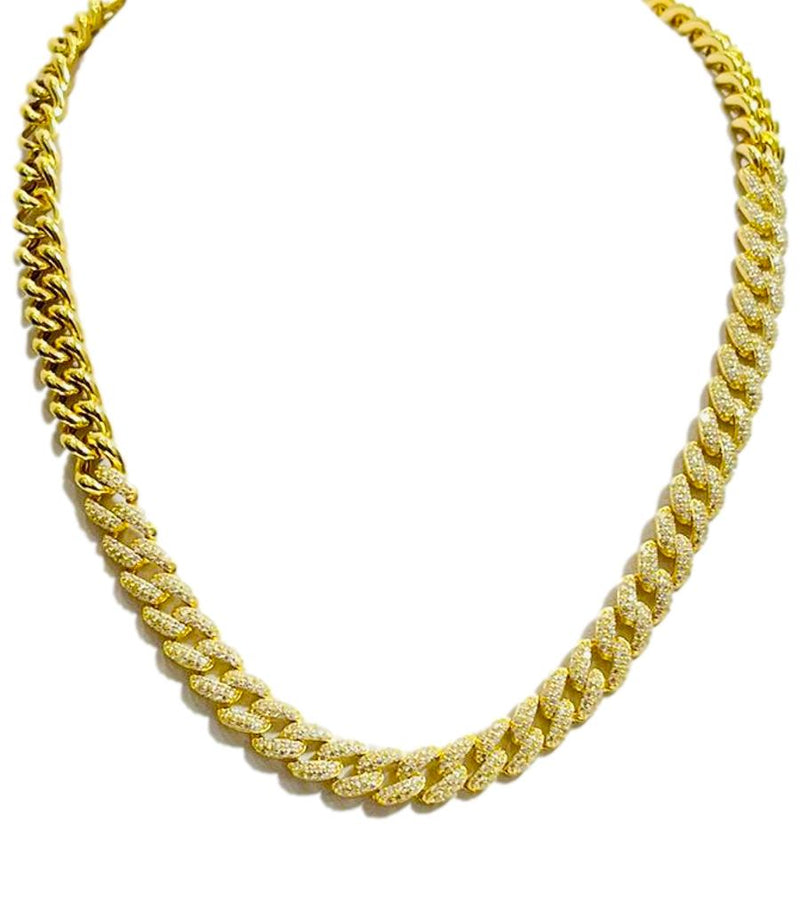Michael Kors 14k Gold Plated, Sterling Sliver & Crystal Chain Link Necklace