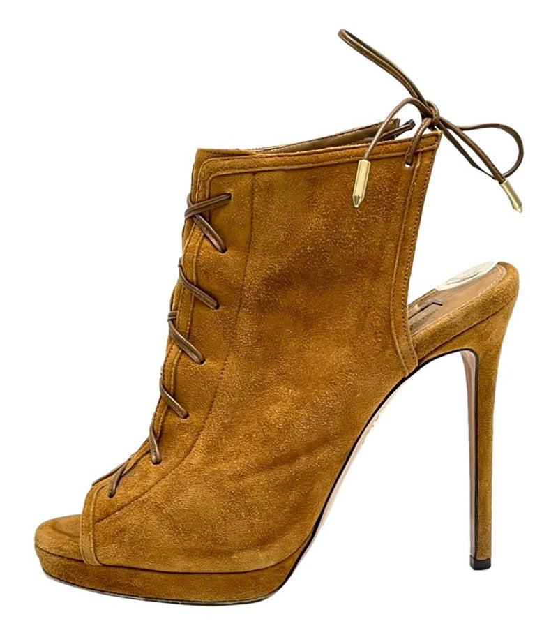 Aquazurra Suede Open Toe Booties. Size 38