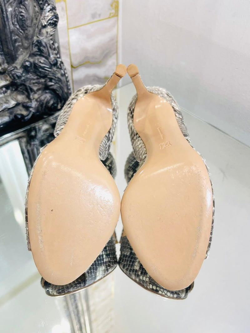 Gianvito Rossi Snakeskin D'Orsay Heels. Size 39