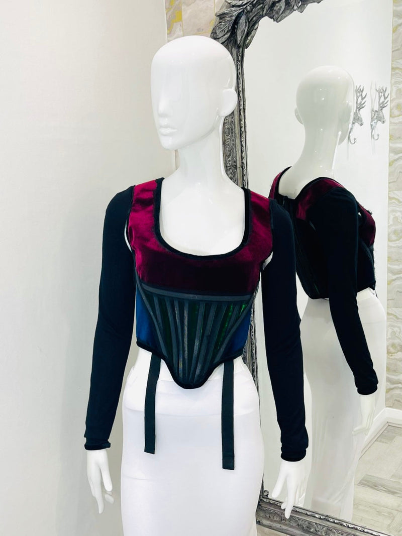 Givenchy Vintage Velvet Trim Corset. Size 40FR