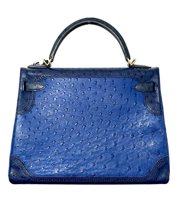 Hermes Kelly Ltd Edition Ghillies Bag In Ostrich Skin