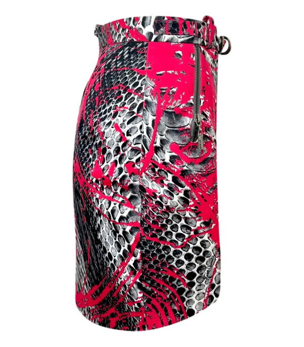 Brand New Just Cavalli Snake Abstract Mini Skirt. Size 40IT