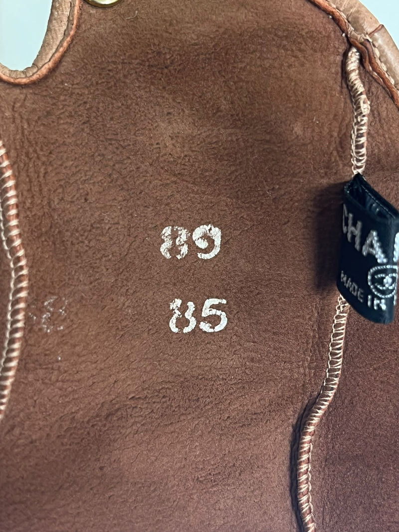 Chanel Paris Greece Leather Fingerless Gloves