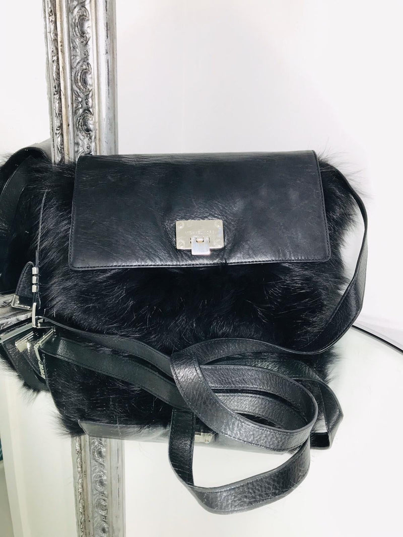 Michael Kors Fox Fur Crossbody Bag Sumptuous Black Fox Fur And Leather Shush At The Wellington St Johns Wood London Buy Sell Consign Preloved Authentic Luxury Designer Ladies Bags 