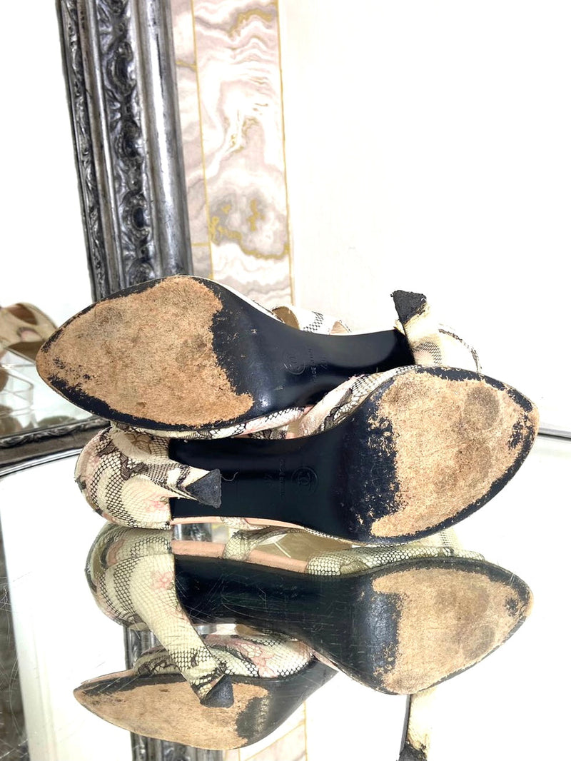 Chanel Snake Skin D'Orsay Heels. Size 40