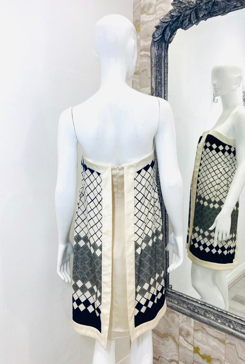 Jonathan Saunders Silk Strapless Dress. Size 38FR