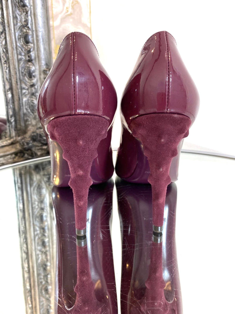 YSL Patent Leather& Suede Bobble Heels. Size 38