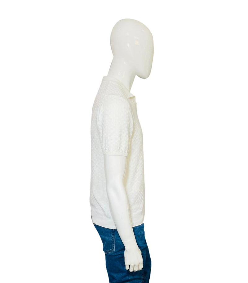 Oscar Jacobson Cotton Woven Polo Shirt. Size S