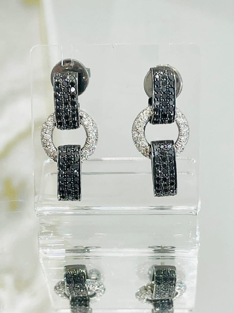 Diamond Link Drop Earrings 18k Gold