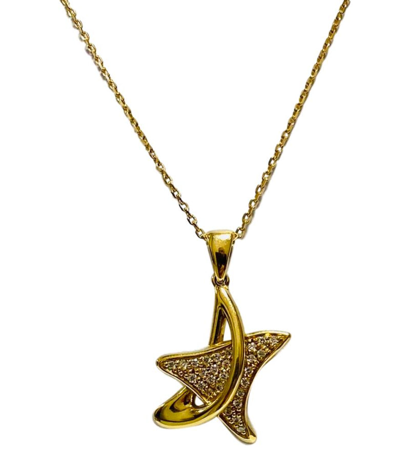 Diamond Star & 18k Gold Necklace