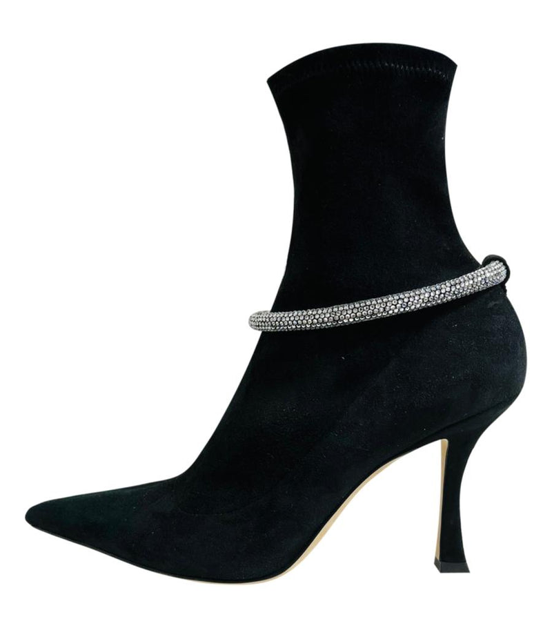 Jimmy Choo Suede Embellished Ankle Boots. Size 39