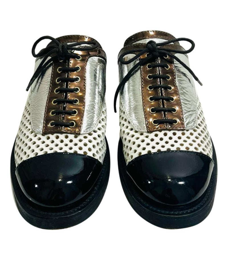 Chanel Coco Cuba Leather 'CC' Mules. Size 36