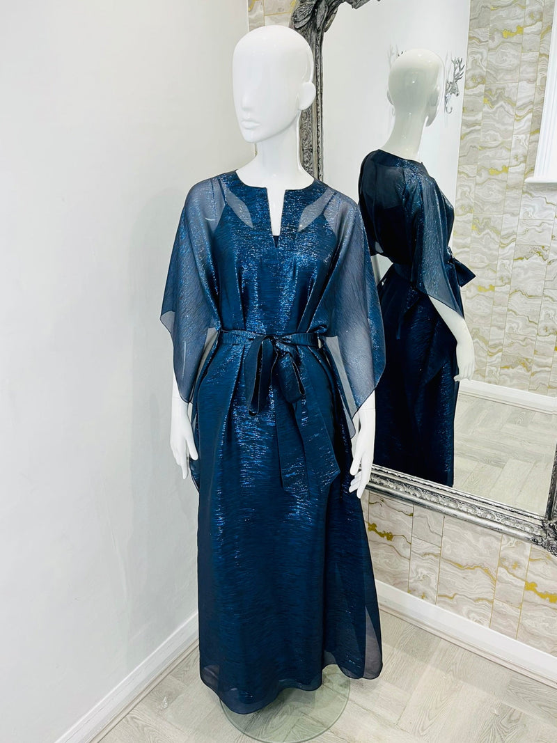 Oscar De La Renta Metallic Silk Evening Dress. Size M