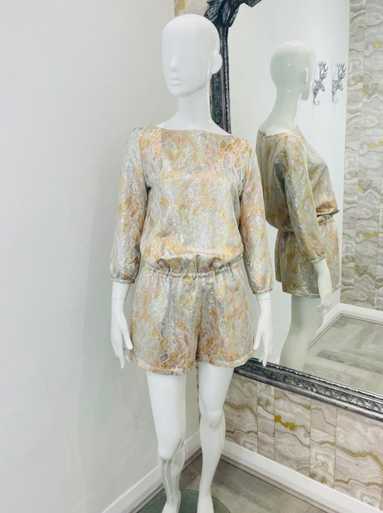 Vanessa Seward Silk & Lurex Playsuit. Size 38FR