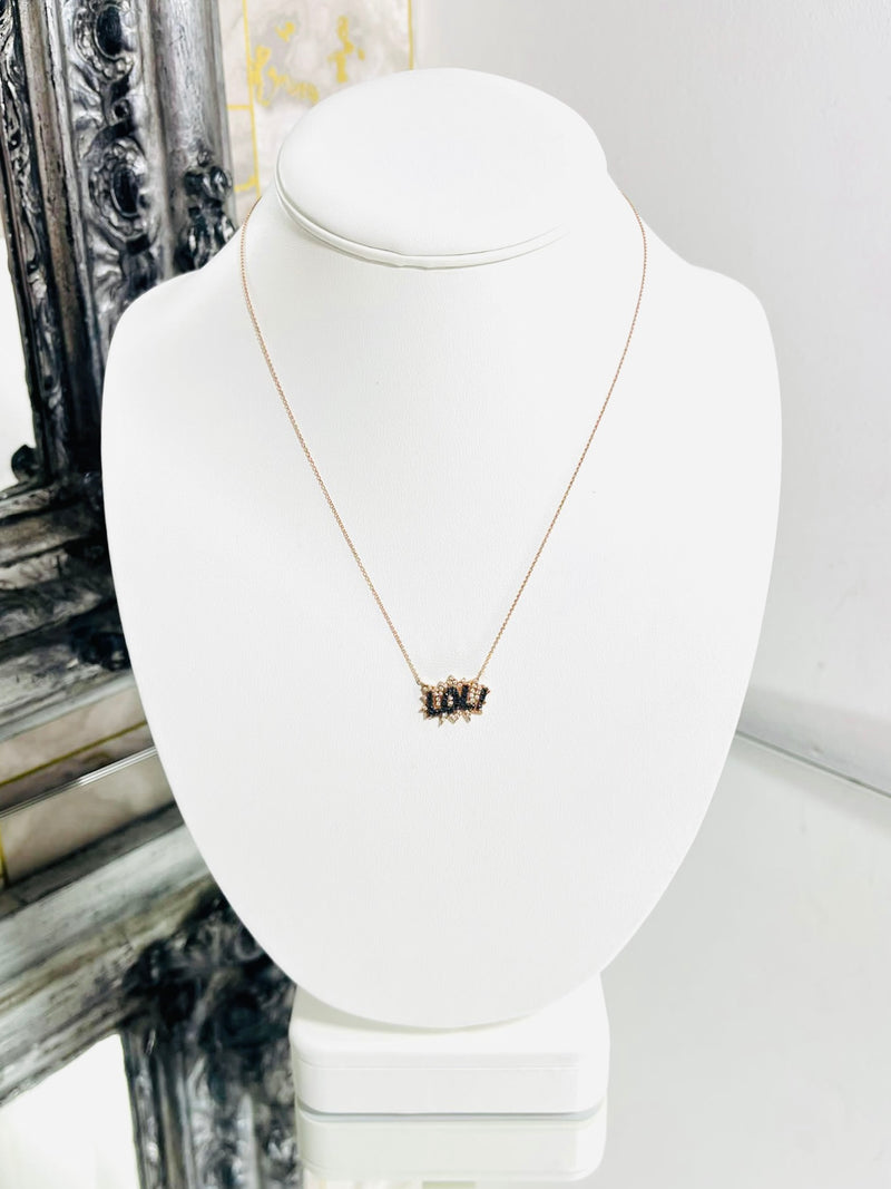 DK Diane Kordas Pop Art 18k Gold & Diamond Necklace