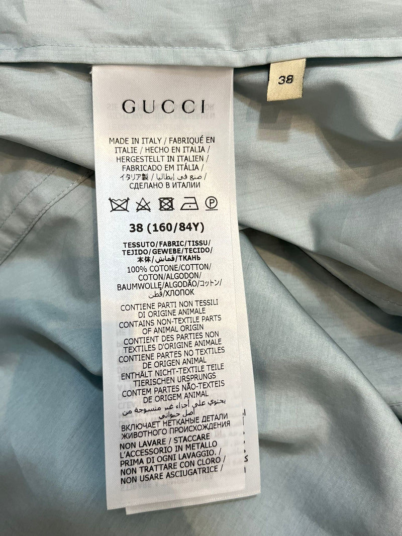 Gucci Cotton Shirt With Epaulettes. Size 38IT