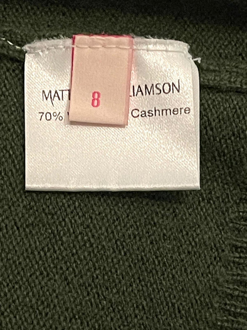 Mathew Williamson Wool/Cashmere Embellished Cardigan. Size 8UK