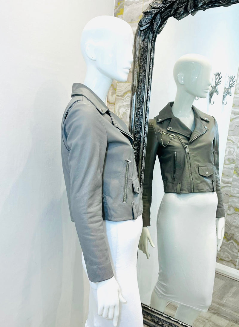 Maje Leather Biker Jacket. Size 38FR