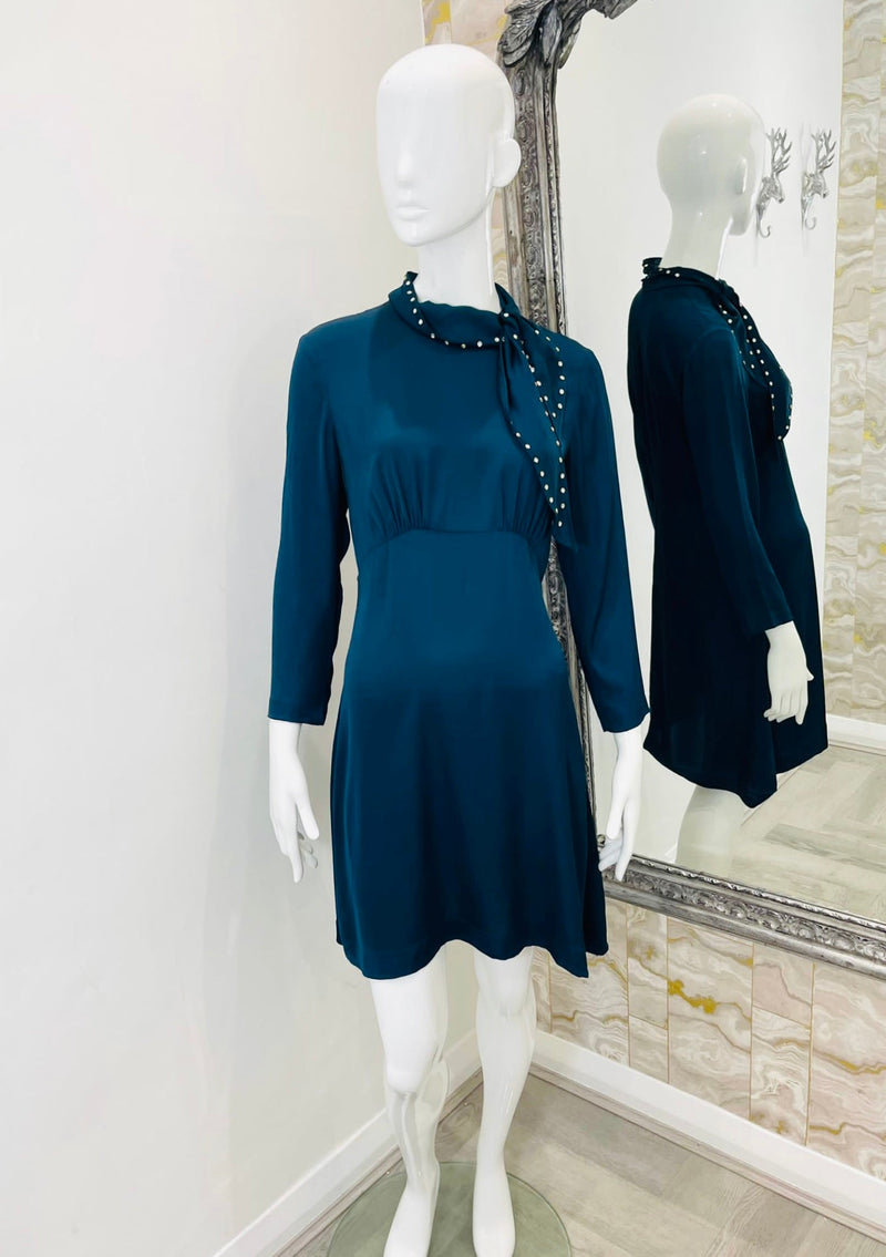 Sandro Satin & Crystal Dress. Size 40FR