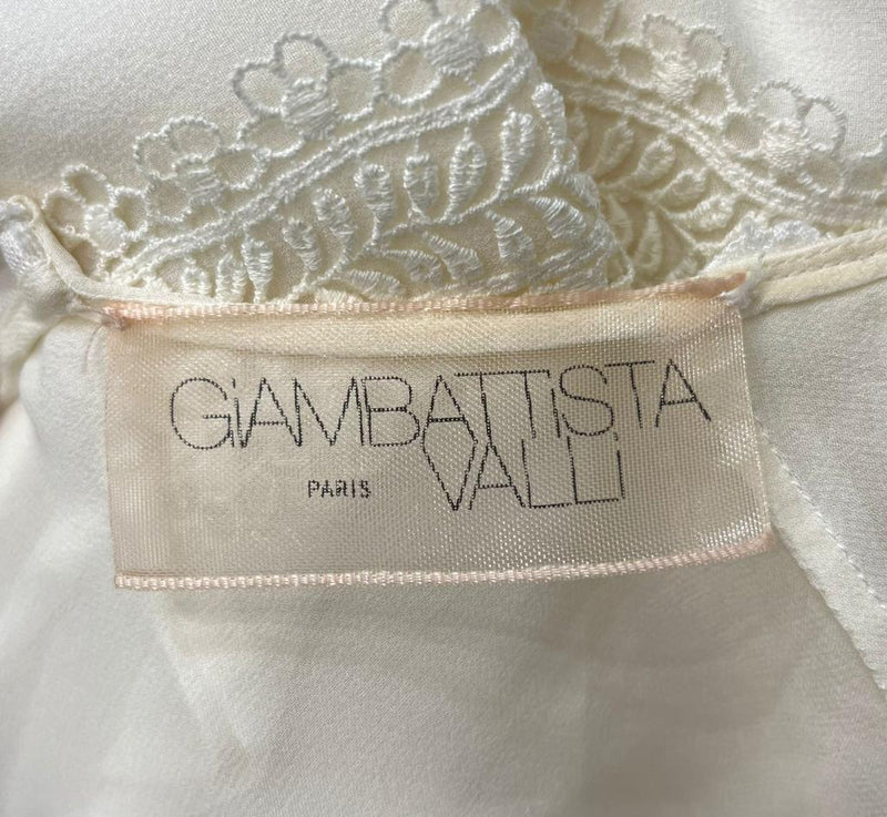 Giambatista Valli Silk & Lace Blouse. Size 38IT