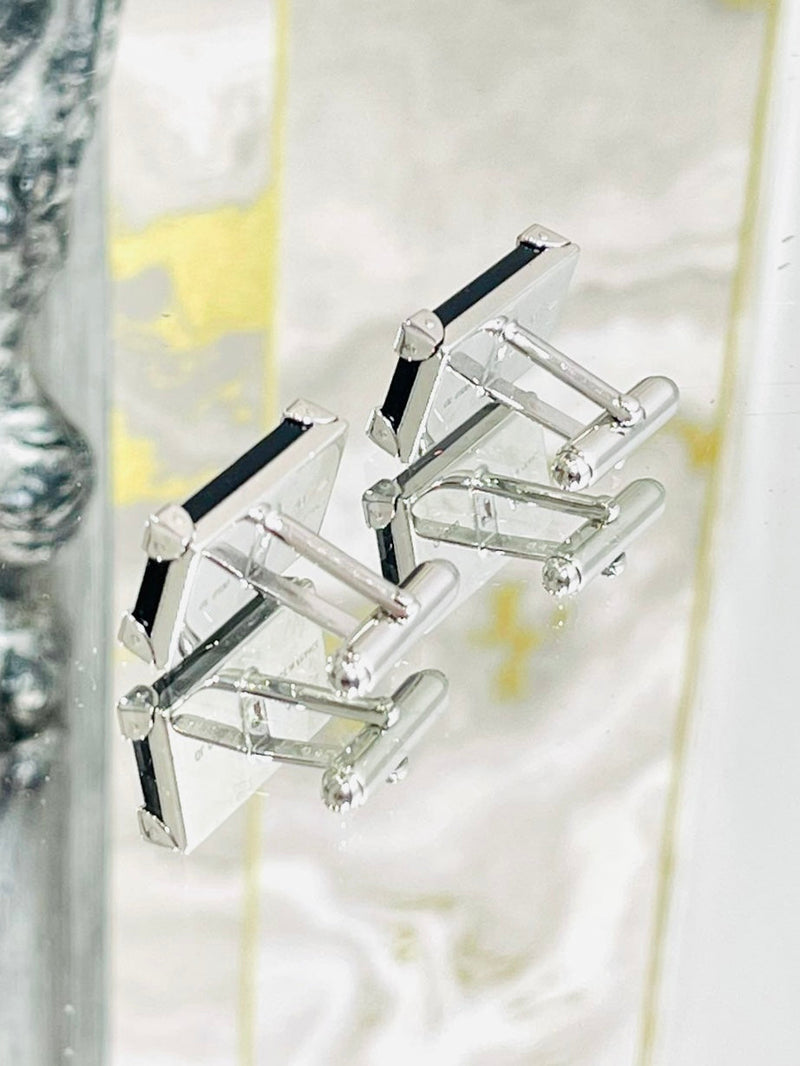 Louis Vuitton Sterling Silver Logo Cuff Links
