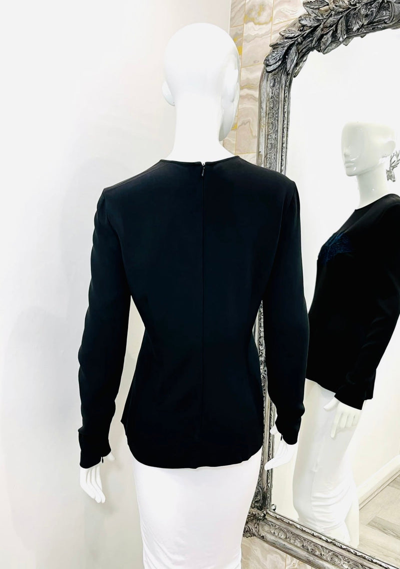 Stella McCartney Embroidered Peplum Top. Size 42IT