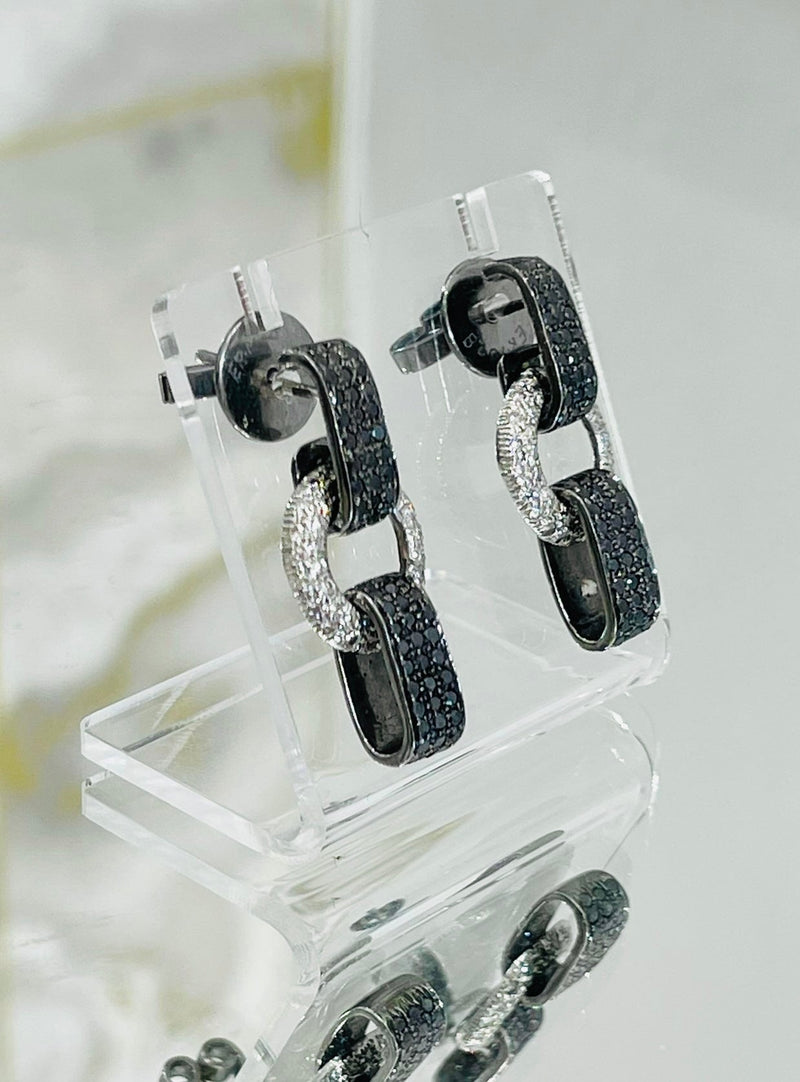 Diamond Link Drop Earrings 18k Gold