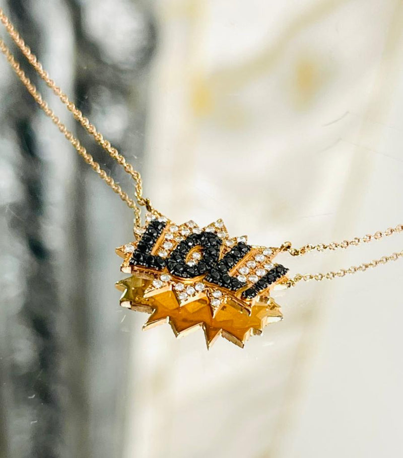 DK Diane Kordas Pop Art 18k Gold & Diamond Necklace