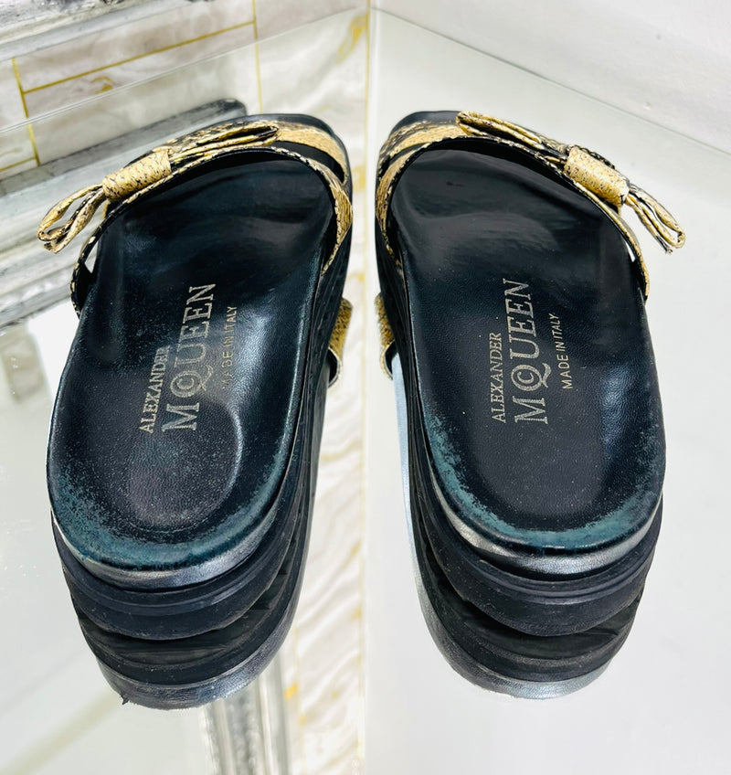 Alexander McQueen Snakeskin Slides. Size 38