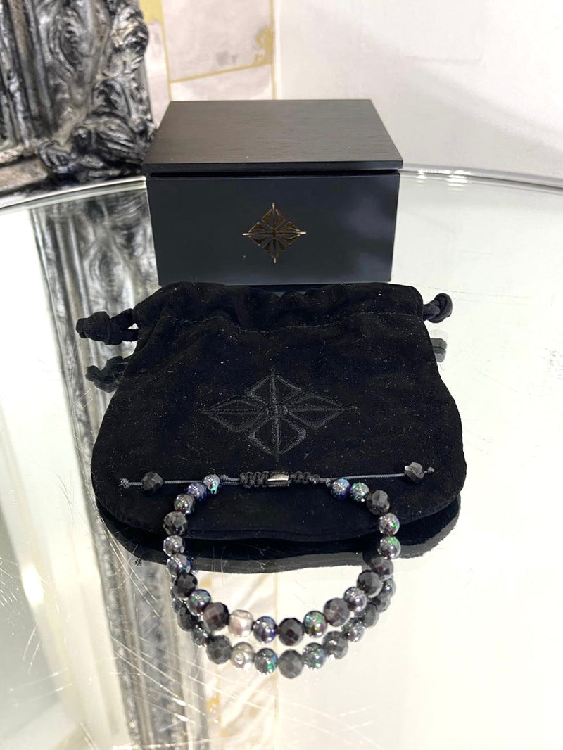 Shamballa Jewels Bracelet 18k White Gold with Opal & Sapphire